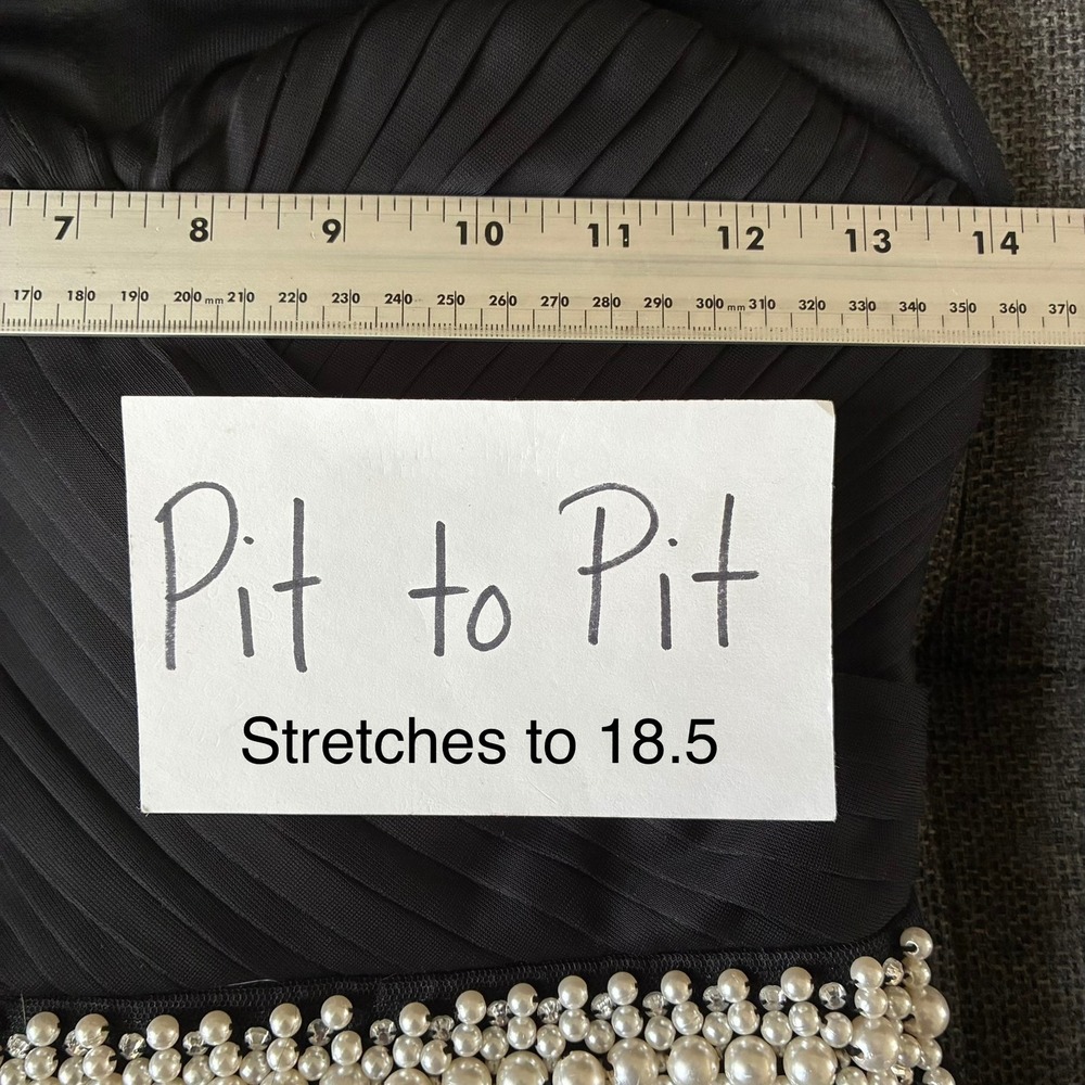 Speechless Mini Dress Black Mesh Pearl Waist Size 5 Cocktail Graduation Hoco - Picture 12 of 14